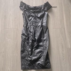 Zara Off the Shoulder Vegan Leather Dress